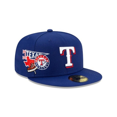 Blue Texas Rangers Hat - New Era MLB City Patch 59FIFTY Fitted Caps USA4753012